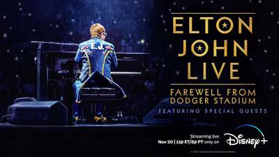 Sunday night on Disney+, Elton John says farewell to the U.S.: "I'm going out on the biggest high"
