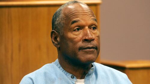 LOVELOCK, NV - JULY 20: O.J. Simpson attends his parole hearing at Lovelock Correctional Center July 20, 2017 in Lovelock, Nevada. Simpson is serving a nine to 33 year prison term for a 2007 armed robbery and kidnapping conviction. (Photo by Jason Bean-Pool/Getty Images)