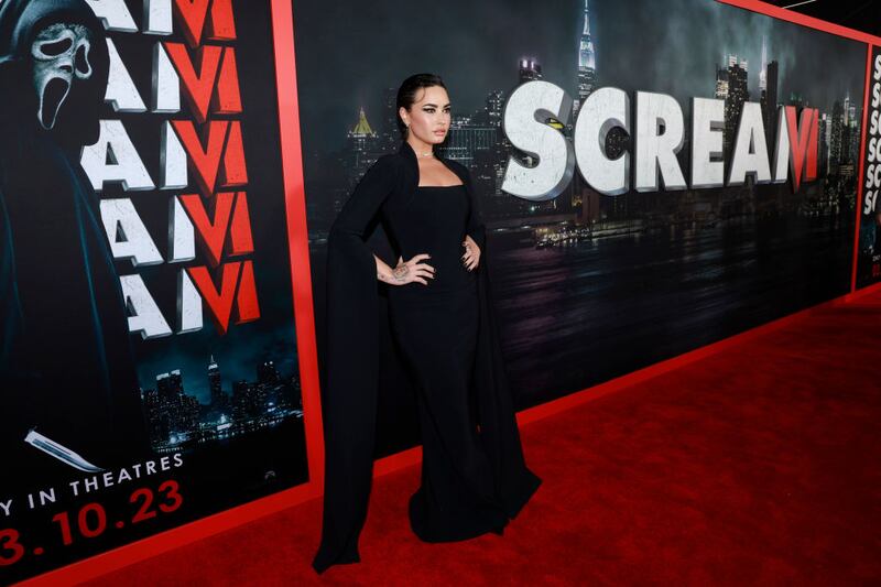 NEW YORK, NEW YORK - MARCH 06: Demi Lovato attends the Global Premiere of Paramount Pictures and Spyglass Media Group's "Scream VI" at AMC Lincoln Square on March 6, 2023 in New York, New York. (Photo by Jason Mendez/Getty Images for Paramount Pictures)